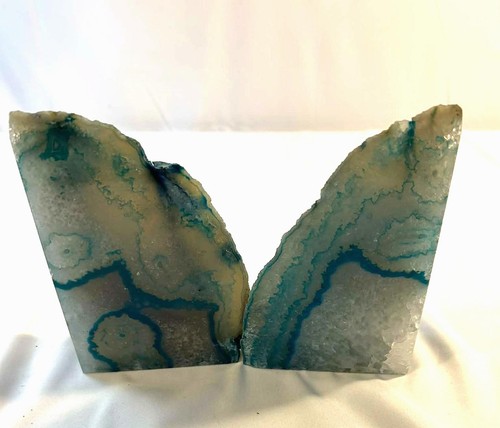 Natural agate stone bookends - agate,